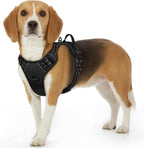 Eagloo Dog Harness Small Sized Dog, No Pull Service Vest with Reflective Strips and Control Handle, Adjustable and Comfortable for Easy Walking, No Choke Pet Harness with 2 Metal Rings, Black, S