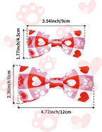 PET SHOW 10 Pack Paw Small Dog Bow Ties Sliding Collar Attachments Puppy Cats Bone Bowties for Medium Dogs Cute Bowknots Wedding Party Holiday Pet Grooming Accessories(Small)