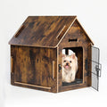 Dog House Indoor for Small Dogs or Cats, Cozy Wooden Design, Small Indoor Bed House, with Air Vents and Elevated Floor Warm Dog Cave (Large Color-2)