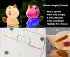 Unicorn Night Light for Adults Kids,Rechargeable Light Table Lamp Bedside Lamp with 7 Colors,LED Dimmable Animal Silicone Sleep Night Lamp Cute Room Decor Night Light for Girls Boys