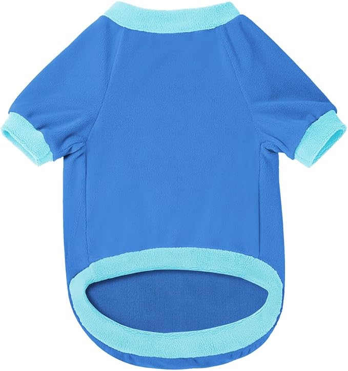 GreenJoy Classic Fleece Dog Sweater – Soft & Warm Stretchy Sweatshirt for Small Dogs & Cats, Cold-Weather Pullover for Everyday Wear (Dark Blue, Medium)
