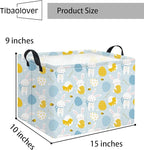 Rectangular Easter Basket Kids Storage Basket Gift Basket Baby Storage Basket Cute Kids Toy Storage Bin Organizer Shelf Book Basket Room Decor(Blue Easter Bunny)