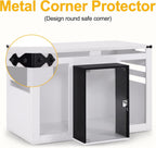 Lovupet Wooden Dog Crate Furniture, Villa Style Dog Kennel for Medium Breed with Glass Door and Acrylic Panels, GC34 (White)