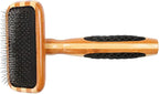 Bass Brushes | De-Matting Pet Brush | Alloy Pin | Pure Bamboo Handle | Slicker Style | Striped Finish | Model A21-SB