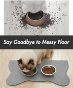 Absorbent Dog Food Mat-Dog Cat Mat for Food and Water Bowl, Quick Dry Pet Food Mat, No Stains Pet Feeding Pad, Cat Accessories Pet Supplies-Water Bowl Mat for Messy Drinkers