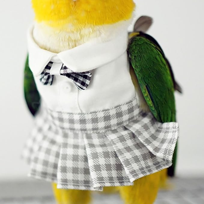 Bird Costume Bird Diaper Flight Suit Cute JK Dress Dress Skirt Clothes Cosplay Photo Prop for Parrots Macaw Cockatoo (with Diaper,XL)