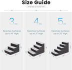 5-Step Adjustable Dog Stairs for High Beds, Dog Steps for Small Dogs and Cats, Foldable Pet Stairs for Bed Climbing, Non-Slip Pet Step Indoor, Grey