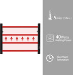 KEG Towel Warmer Wall Mounted with Built-in Timer 4 Bars Electric Stainless Steel Heated Towel Racks for Bathroom, Hot Plug-in Bath Towel Heater Matte Black
