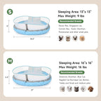 Cat Beds for Indoor Cats, Round Dog Bed for Small Dogs, Puppy, Kitten -Soft Plush Washable Cat Bed Calming with Protective Shield (Blue，21 Inches)