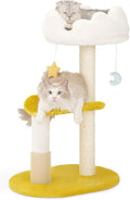 Happi N Pets Cloud Cat Tree, 31.5in Multi-Level Indoor Cat Tower with Scratching Posts, Viewing Perch, Removable & Washable Cushions, Cat Activity Tree with Dangling Toy