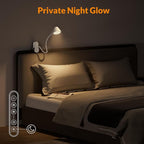 LEPOWER Clip on Light, Dimmable Book Light for Reading in Bed, 300LM Clip on Lamp, 5 Color Temperatures Clamp Light, Night Light Mode, Timer Setting, 2%-100% Brightness, for Bed, Headboard, White