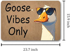 Funny Welcome Doormat (23.7 in X 15.6 in) Anti-Slip Rubber Back Entrance Way Indoor Front Porch Decor Rugs House Warming Gift (Hilarious Unique Goose Vibes Only)