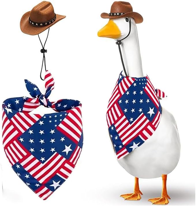 Dog Cowboy Hat Mini Brown Independence Day Costume 4th of July Pet Bandana Halloween Costume for Cat Size L