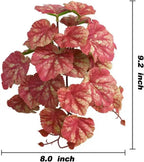 Reptile Plants for Terrarium Decor, Amphibian Habitat Decor, Reptile Tank Accessories, Artificial Hanging Plants with Suction Cup-2 Packs (Pink Heuchera Micrantha)