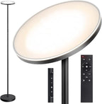 OUTON Floor Lamp, 30W/3000LM LED Modern Torchiere Sky Lamp, Super Bright Dimmable Standing Tall Lamp with 4 Color Temperatures, Remote Touch Control, 1 Hour Timer for Living Room Bedroom Office, Black