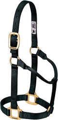 Weaver Equine Nylon Horse Halter, Triple-Ply Cheek Design, Original Non Adjustable Halters for Horses, Equine Tack,Average Size, Black