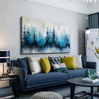 hyidecorart Large Wall Decor For Office Framed Wall Art For Living Room Scenery Abstract Wall Painting Bedroom Decoration Misty Forest Trees Pictures Artwork Canvas Prints Home Room Decor 60"X30"
