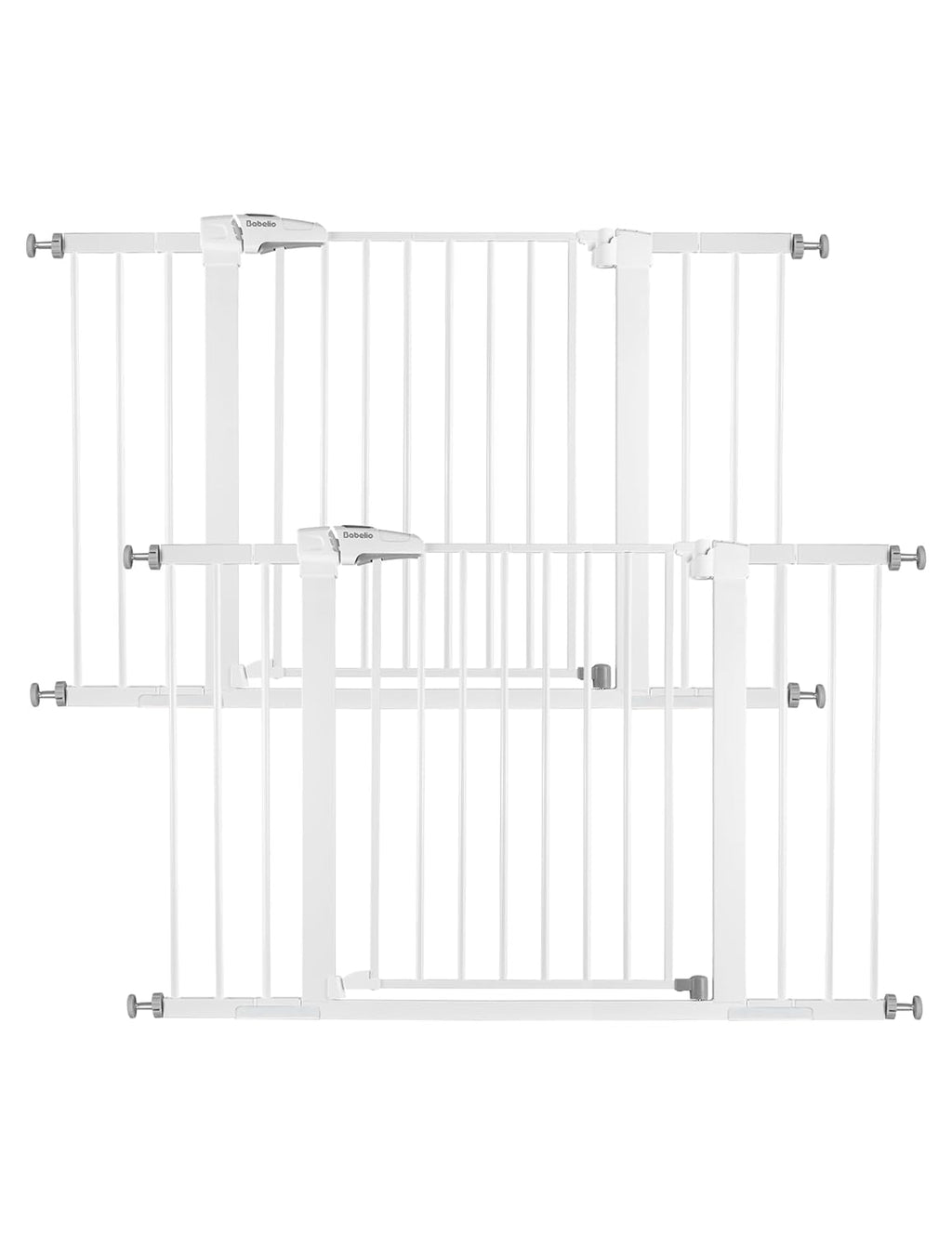 Babelio Baby Gate, 29-48 Inch Auto Close Pet Gate, Easy Install Pressure-Mounted Safety Gate, Extra Wide Pet Gate for Stairs and Doorways, 2 Pack White