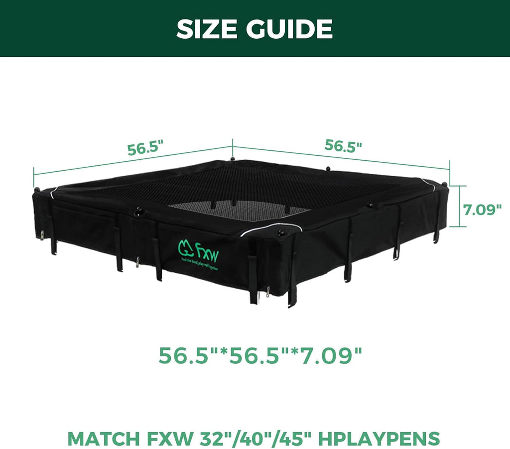 FXW Homeplus Unleashed Indoor Dog Playpen - Stress-Free and Safe Play, Heavy Duty 32 Inch 8 Wire Panels with Playpen Cover for Small and Medium Dogs, Black│Patented