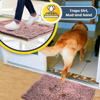 Muddy Mat® | Super Absorbent Door Mat Indoor, Microfiber Quick Dry Chenille Entryway Rug, Non-Slip Front Door Mat, Indoor Mats for Entryway, Machine Washable Pet Rug, Light Pink 24" x 96"