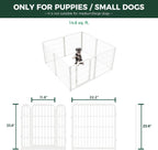 FXW Homeplus Unleashed Indoor Dog Playpen - Stress-Free and Safe Play, Heavy Duty 24 Inch 8 Wire Panels Dog Pen for Puppy and Small Dogs, White│Patented