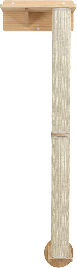 TRIXIE Wall Set 1, Indoor Wall Mounted Cat Scratching Post for Elevated Fun, Climb to Perch, Jumping Platform, Natural