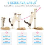 Made4Pets Cat Scratching Post Cat Scratcher Kitten Toys for Indoor Cats Wooden Ball Track Two-Layer Modern Sisal 32" Tall Scratch Post Interactive Toy with Dangling Ball Large Size