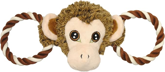 Jolly Pets Jolly Tug-a-Mal Monkey Tug/Squeak Toy, Medium