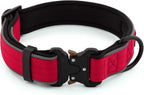Plutus Pet Tactical Dog Collar, Reflective, Adjustable Heavy Duty Dog Collar, Soft Padded and Comfortable, for Small Medium and Large Dogs (Red, XS)