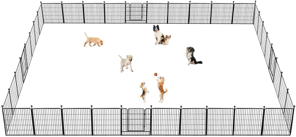 Dog Playpen 32 inch 36 Panels Indoor Outdoor Dog Pen for Medium/Small Dogs Heavy Duty Metal Dog Fence Outdoor for Yard, Puppy Playpen with Door Portable Pet Fence for RV Camping Yard