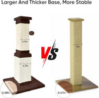 AGYM 32 Tall Cat Scratching Post for Large Cats, Cat Scratcher for Indoor Cats Adults, Sturdy Sisal Scratch Post to Protect Furniture, Brown