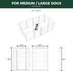 FXW Homeplus Unleashed Indoor Dog Playpen - Stress-Free and Safe Play, Heavy Duty 40 Inch 12 Wire Panels Dog Pen for Medium and Large Dogs, White│Patented