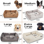FUZI Luxury Dog Bed with Extra Cover for Small Dogs, Washable Pet Couch, Pet Bed with Sides, Non-Slip Bottom, Soft & Durable Calming Dog Bed, Faux Rabbit Fur, Small 25.1x16.75x9.5 Light Brown
