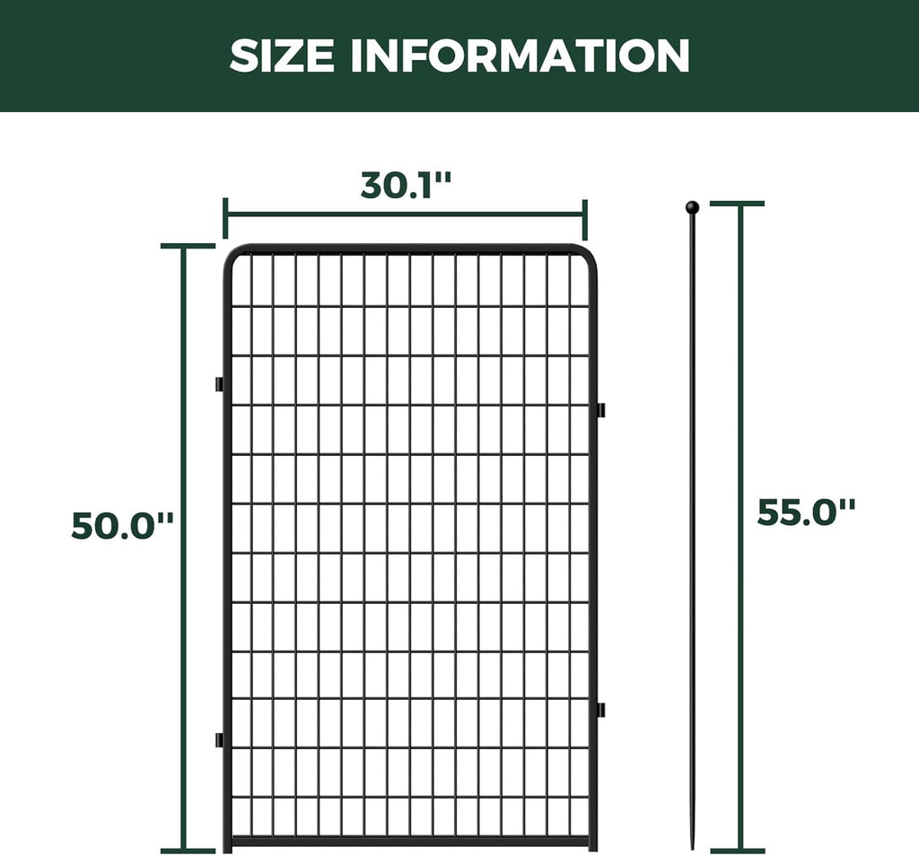 FXW Rollick Unleashed Dog Playpen for Indoor, Yard, RV Camping, 50 inch 2 Panels for Large Dogs, Black│Patented