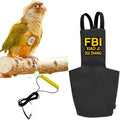 MANON ROSA Bird Diapers Leash Set Washable Reusable Handmade Flight Suit Waterproof Inner Layer - Protective Parrot Nappy Clothes Parakeets Macaws Budgies Canaries (Black2,Blue Quaker Parrot)