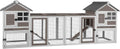 Aivituvin Large Rabbit Hutch Indoor Bunny Cage Outdoor with Run Chicken Coop Guinea Pig House with Waterproof Asphalt Roof,No Leakage Pull Out Tray (103.2" L x 25.2" W x 36.2" H,Brown-2 Sets)