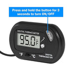 Digital Aquarium Thermometer with LCD Display - Water-Resistant Sensor Probe and Suction Cup for Fish and Reptile Tanks (Fahrenheit/Celsius)