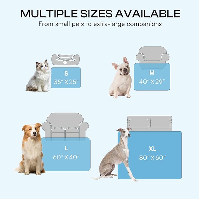 Luciphia Premium Cooling Dog Blanket Washable Q-MAX>0.5 Small Medium Large Pet Mat Puppy Cat Self-Cooling Soft Breathable Calming Throw for Sofa Crate Bed (Light Blue,25x35 inches)