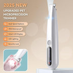 2026 New Pet Precision Trimmer, Dog Paw Trimmer with LED Light, Low Noise, IP68 Waterproof, Dual-Speed Motor, Suit for Trimming Paw, Ear, Face, Butt, Eyebrows, USB Rechageble