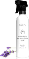 Begley's Pet Detangling Spray - Premium Essential Oil Scented Detangler Spray for Dogs, Puppies & Cats - Dog Leave in Conditioner Spray - Dematting Spray for Dogs & Pets - 16 oz, Lavender