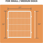 FXW Homeplus Unleashed Indoor Dog Playpen - Stress-Free and Safe Play, Heavy Duty 32 Inch 4 Wire Panels Dog Pen for Puppy and Small Dogs, White│Patented