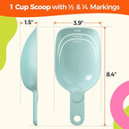 Dog Food Scoop 1 Cup, One Cup Measuring Cup, Food-Grade Melamine Pet Food Scoop, Durable 1 Cup Scoop with Precise Markings, BPA-Free & Dishwasher Safe (Green, 8oz)