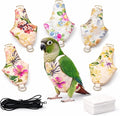5PCS Bird Diaper Harness Set with Flight Leash and Disposable Liners, Reusable Bird Diapers for Parrots Conures Cockatiels Parakeets, Adjustable Bird Harness for Indoor Companion Birds(M)