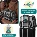 PetAmi Airline Approved Pet Carrier for Cat, Soft Sided Dog Carrier for Small Dogs, Cat Travel Supplies Accessories for Indoor Cats, Ventilated Pet Carrying Bag Medium Large Kitten Puppy, Large Gray