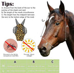 Horse Fly Mask with Ears - Comfort Fit, Durable & Breathable, Easy to on/Off | UV Protection, Large Eye Space, Stretchy Leopard Print (2pcs Medium, Tangle-Free)