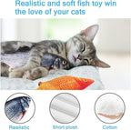 Tocirelo Cat Toys Interactive Flopping Fish with Catnip, 2Pack Interactive Cat Toys for Indoor Cats, 11" Electric Moving Kitten Kicker Toy, Automatic Floppy Fish Bored Kitty Enrichment Products