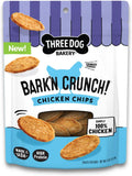 Three Dog Bakery Bark’N Crunch! Chicken Chips, Crunchy Treats for Dogs, Single Ingredient, High Protein Snacks, No Artificial Flavors or Colors, Made in The USA, 4oz