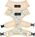 Lucy & Co. Reversible Dog Harness - Water-Repellent Neoprene, Dual-Print Design, Easy Swap Style, Adjustable Comfort Fit - Sunshine Daffodils Reversible Harness - X-Large