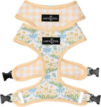 Lucy & Co. Reversible Dog Harness - Water-Repellent Neoprene, Dual-Print Design, Easy Swap Style, Adjustable Comfort Fit - Sunshine Daffodils Reversible Harness - X-Large