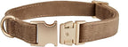 Soft Cotton Dog Collar with Metal Buckle Adjustable Heavy Duty Comfy Corduroy Collars for Small Medium Large Dogs,Brown,Medium